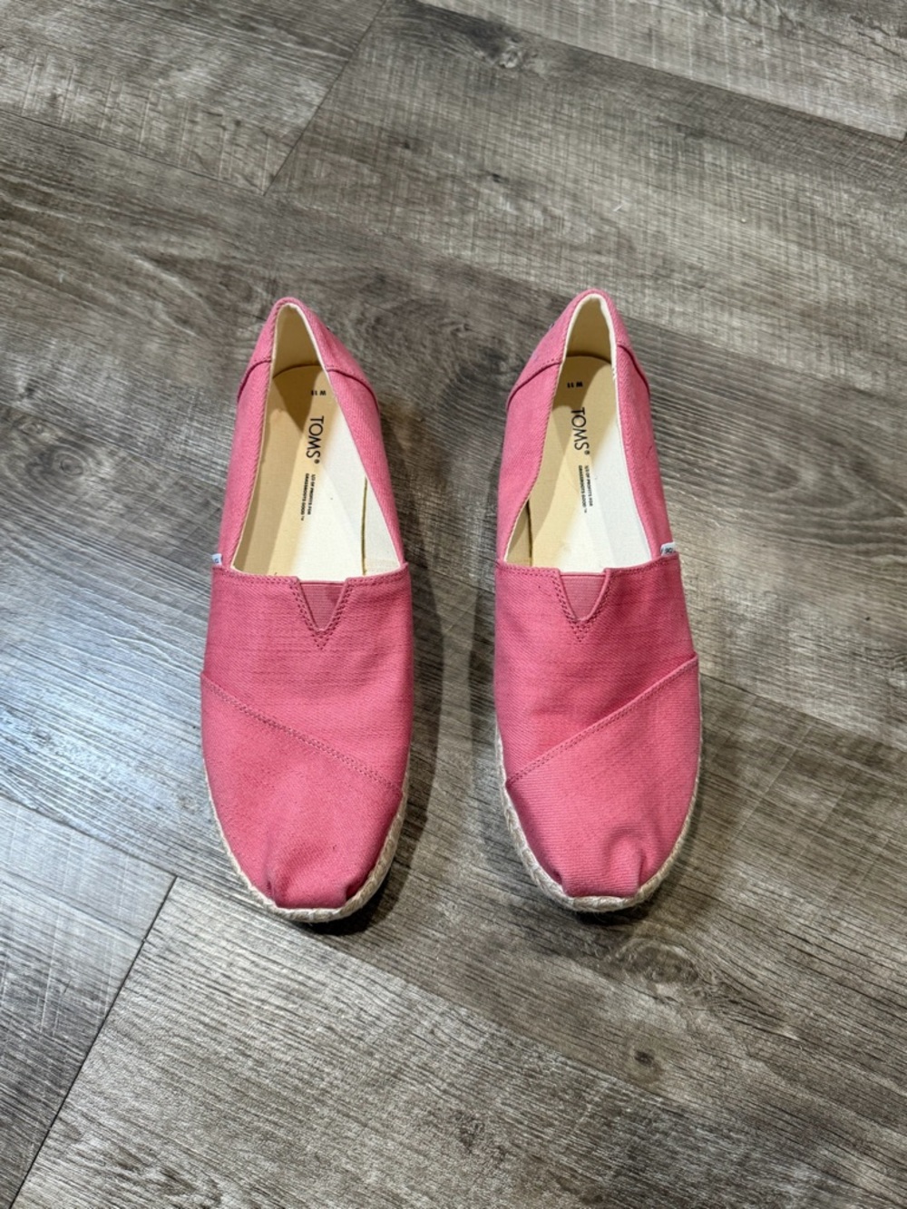 TOMS Alpargata Platform Rope Faded Rose Twill Women’s Size 11 Slip On Shoes